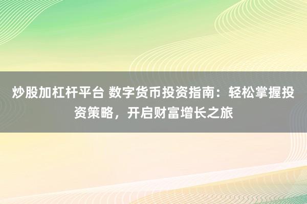 炒股加杠杆平台 数字货币投资指南：轻松掌握投资策略，开启财富增长之旅