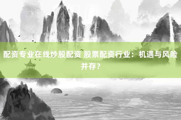 配资专业在线炒股配资 股票配资行业：机遇与风险并存？