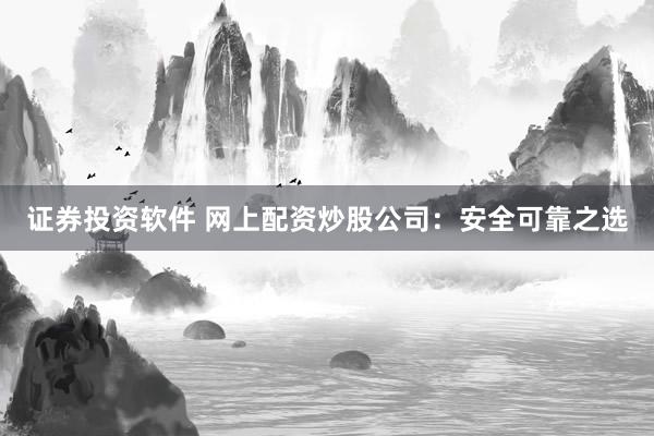 证券投资软件 网上配资炒股公司：安全可靠之选