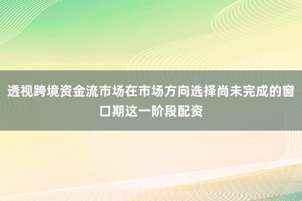 透视跨境资金流市场在市场方向选择尚未完成的窗口期这一阶段配资