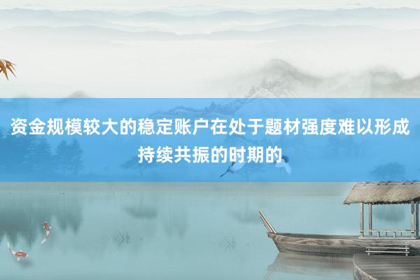 资金规模较大的稳定账户在处于题材强度难以形成持续共振的时期的