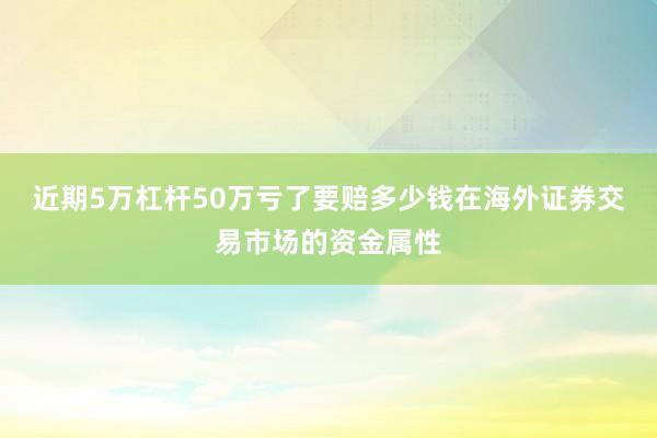 近期5万杠杆50万亏了要赔多少钱在海外证券交易市场的资金属性