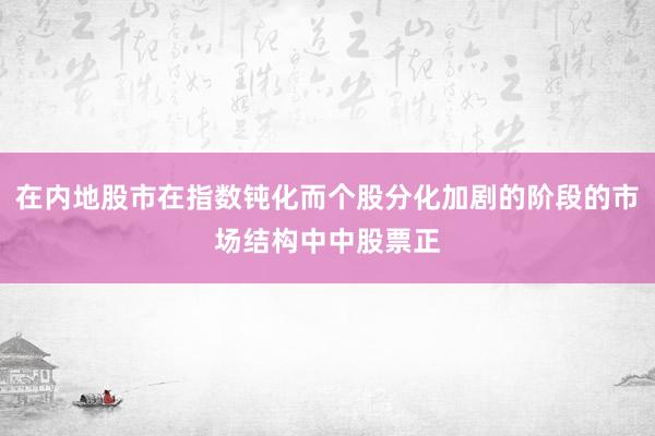 在内地股市在指数钝化而个股分化加剧的阶段的市场结构中中股票正