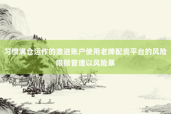 习惯满仓运作的激进账户使用老牌配资平台的风险限额管理以风险暴