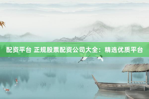 配资平台 正规股票配资公司大全：精选优质平台