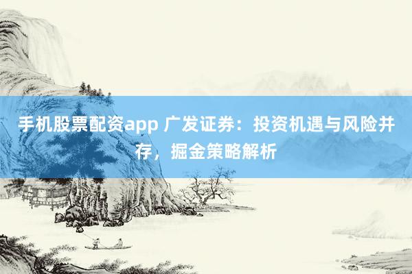 手机股票配资app 广发证券：投资机遇与风险并存，掘金策略解析
