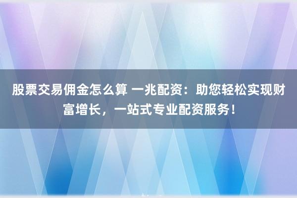 股票交易佣金怎么算 一兆配资：助您轻松实现财富增长，一站式专业配资服务！