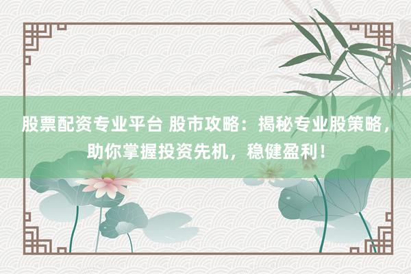 股票配资专业平台 股市攻略：揭秘专业股策略，助你掌握投资先机，稳健盈利！